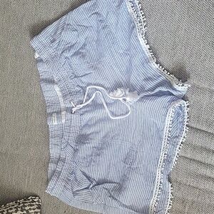 Maurices blue and white striped cotton shorts